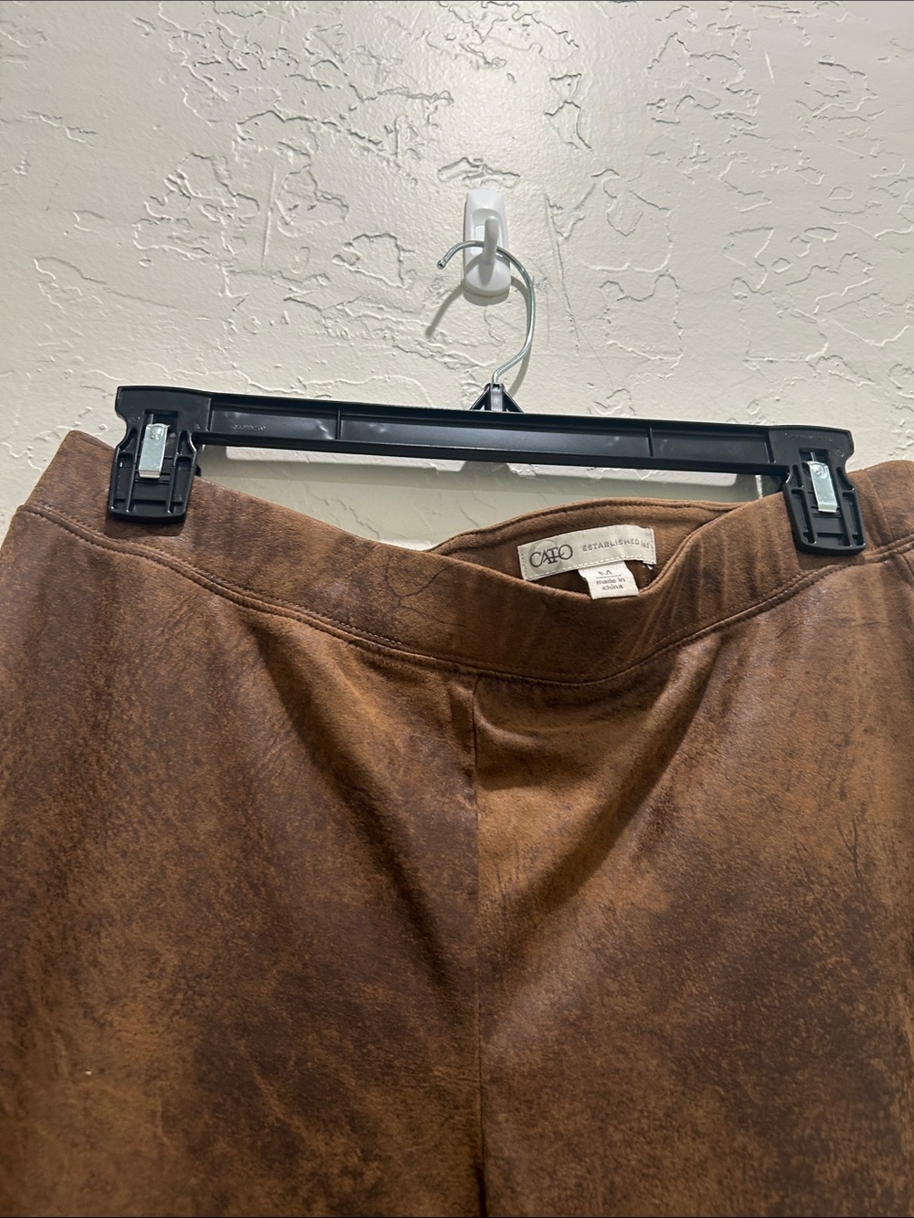 Brown Faux Suede Women’s Slim Fit Pants - Picture 4 of 6